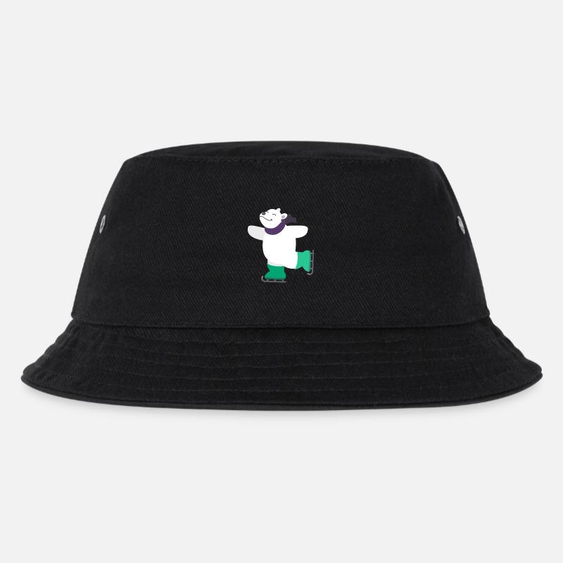 Kindermotiv Tiershirt Geschenkidee Eisbär auf Eis - Kinder Bucket Hat - Schwarz