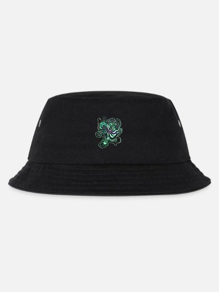 Coral Map / Floral Pattern - Kids’ Bucket Hat - black