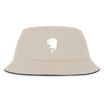 skull - Kinder Bucket Hat - Natur/Navy - Vorne