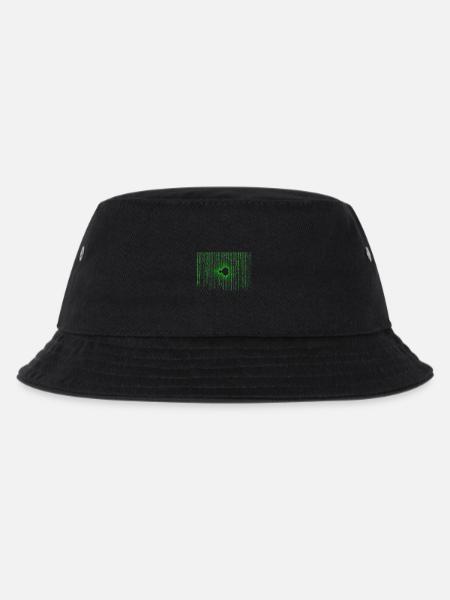 Matrix trifft Apfelmännchen by Le&Je - Kinder Bucket Hat - Schwarz