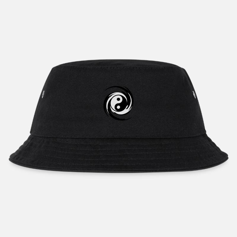 Yin Yang Swirl - Kinder Bucket Hat - Schwarz