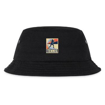 Retro Tennis Aufschlag Leben Geschenk - Kinder Bucket Hat - Schwarz - Vorne