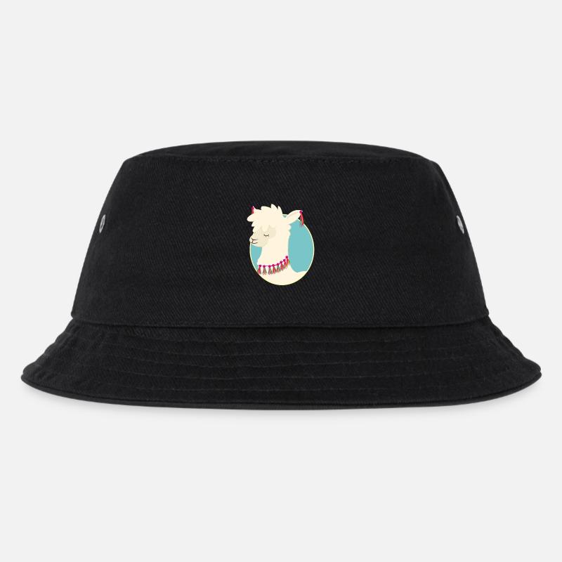 Lama - Kinder Bucket Hat - Schwarz
