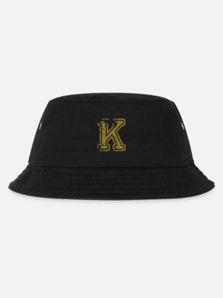 K - Buchstabe - Kinder Bucket Hat - Schwarz