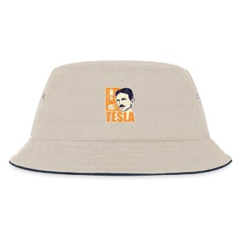 Forscher & Entwickler: Tesla - Kinder Bucket Hat - Natur/Navy - Vorne
