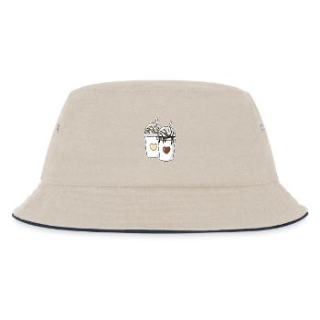 Pärchen Milchshake Vanille Schokolade - Kinder Bucket Hat - Natur/Navy - Vorne
