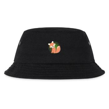 Smiling fox in halftone - Kids’ Bucket Hat - black - Front