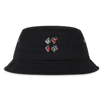 Skat Poker Spiel Karten Spielfarben Herz Pik Caro - Kinder Bucket Hat - Schwarz - Vorne