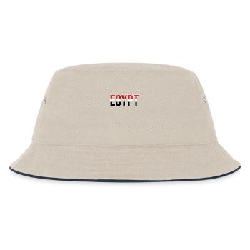 Egypt Flag Bold Typographic - Kids’ Bucket Hat - ecru/navy - Front