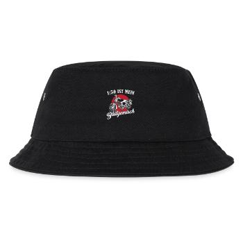 DDR Moped Spruch // 1:50 ist mein Blutgemisch - Kinder Bucket Hat - Schwarz - Vorne