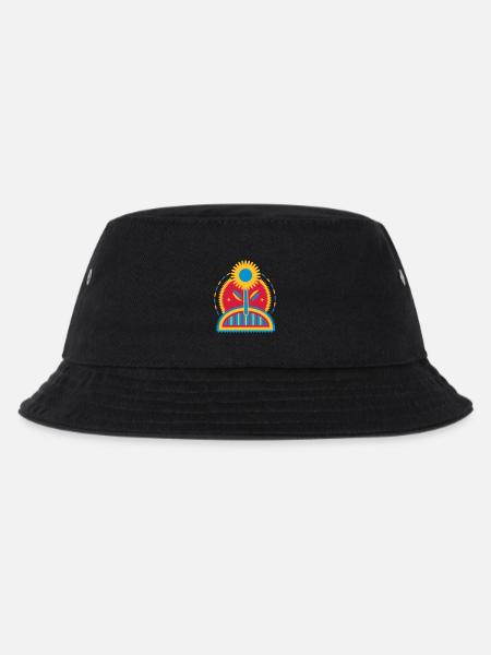große leuchtende Sonnenblume im Blumenbeet - Kinder Bucket Hat - Schwarz