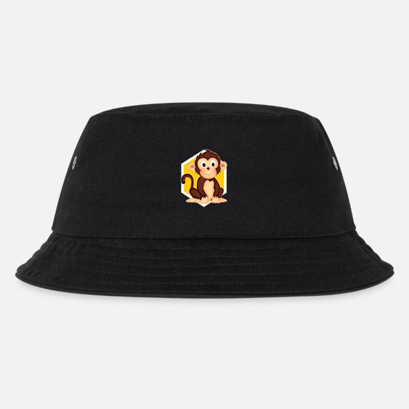Kleines Äffchen - Kinder Bucket Hat - Schwarz