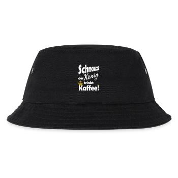 Schnauze der Koenig trinkt Kaffee lustig Spruch - Kinder Bucket Hat - Schwarz - Vorne