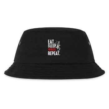 Eat Sleep Write Repeat Schreibmotivation - Kinder Bucket Hat - Schwarz - Vorne