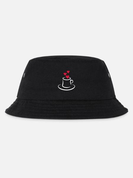Kaffee - Kinder Bucket Hat - Schwarz