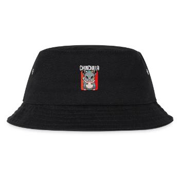 Chinchilla Pop Art Panel - Kinder Bucket Hat - Schwarz - Vorne