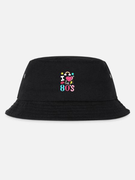 80er Jahre Achtziger Party Musik - Kinder Bucket Hat - Schwarz