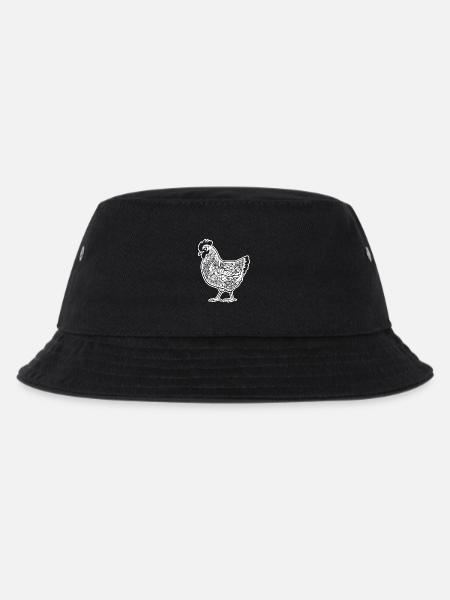 Huhn Huhn Blumenmuster - Kinder Bucket Hat - Schwarz