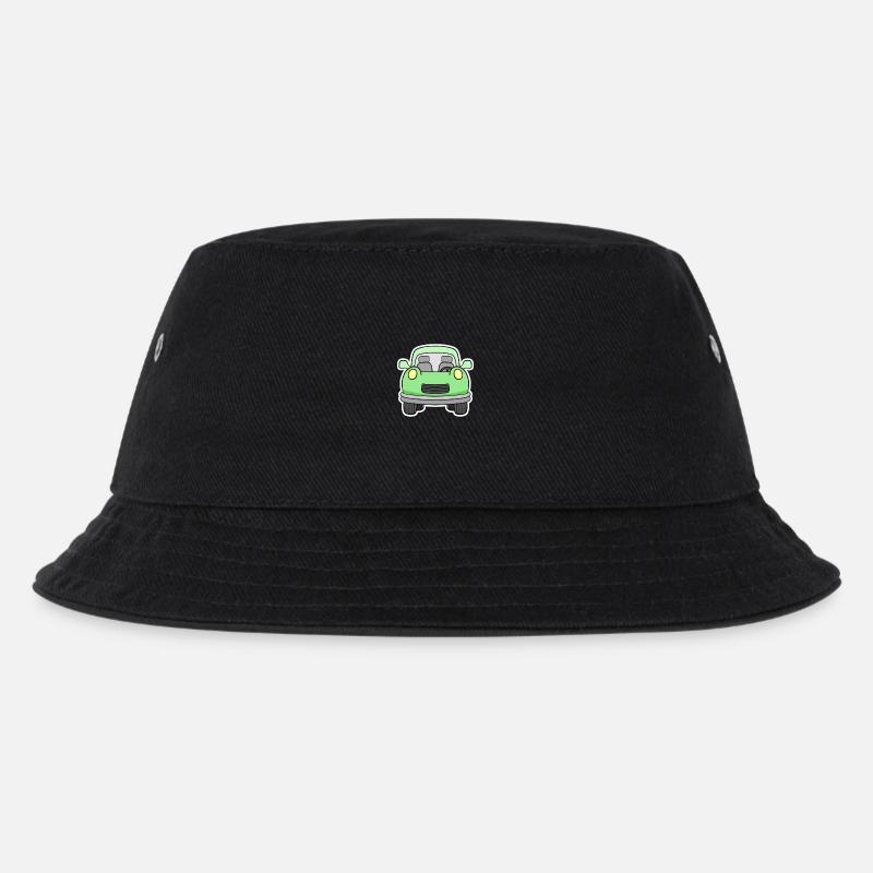 Fröhlicher Grünwagen Frontansicht - Kinder Bucket Hat - Schwarz