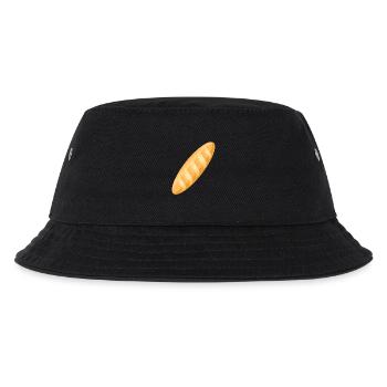 leckeres frisch gebackenes goldbraunes Baguette - Kinder Bucket Hat - Schwarz - Vorne