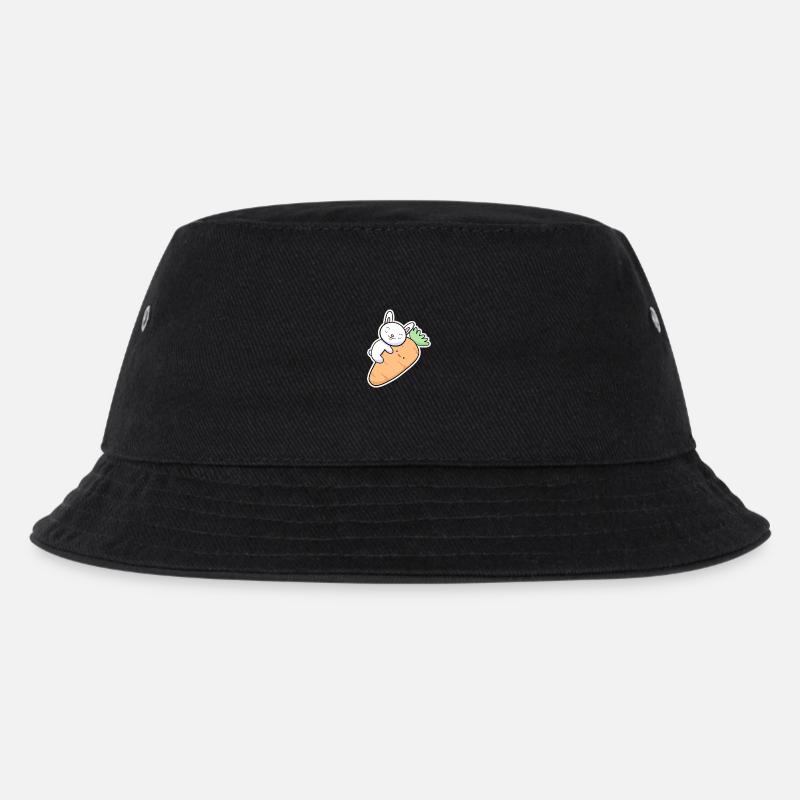 Karotte-Kaninchen - Kinder Bucket Hat - Schwarz