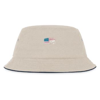 Jeep Auto Gelängewagen USA Amerika Flagge Geschenk - Kinder Bucket Hat - Natur/Navy - Vorne