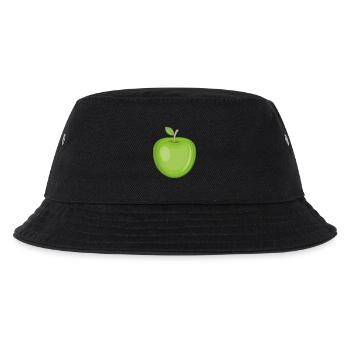 Lustiger Sticker von einem Apfel - Kinder Bucket Hat - Schwarz - Vorne