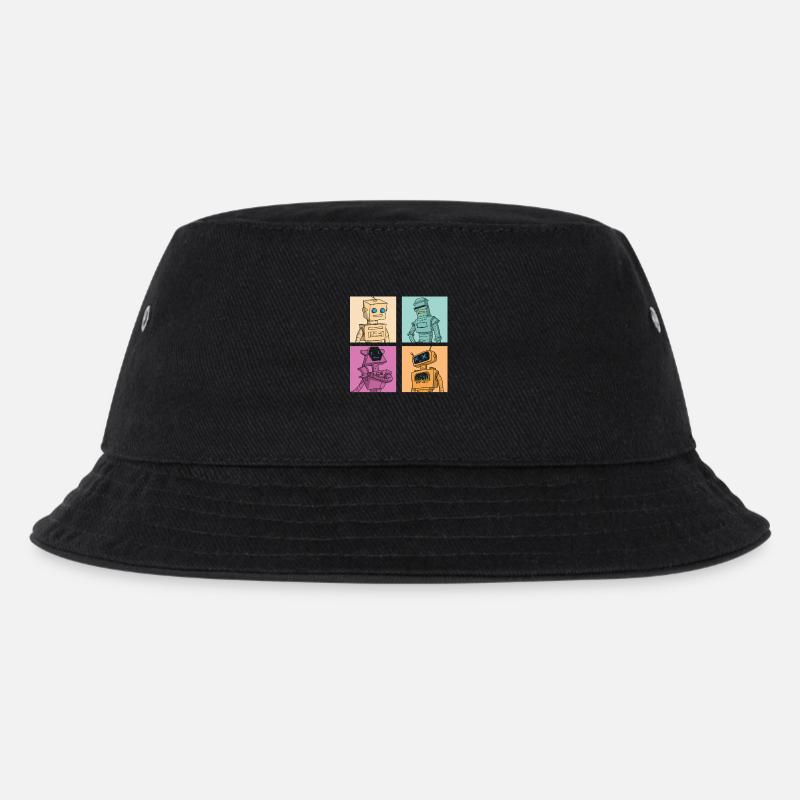 Roboter Robot - Kinder Bucket Hat - Schwarz
