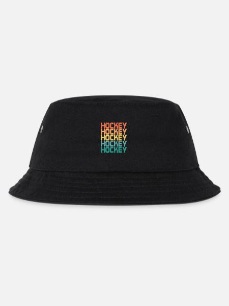 Hockey Retro Field Hockey Sport Puck Goalie Gift - Kids’ Bucket Hat - black