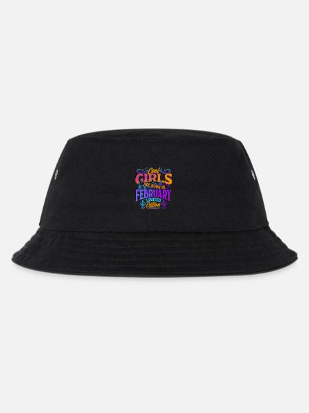 Cool Girls Are Born In February Limited Edition - Kinder Bucket Hat - Schwarz