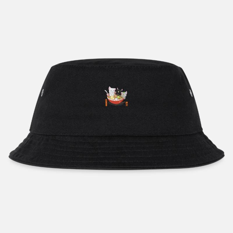 Ramen Katzen - Kinder Bucket Hat - Schwarz