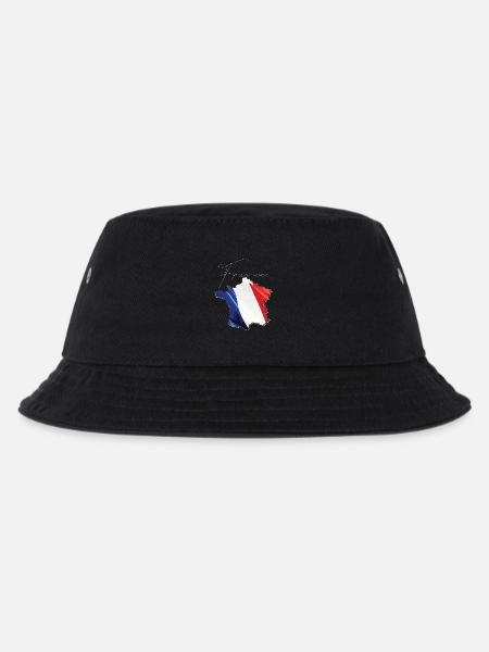 Frankreich Flagge in der Frankreich Landkarte EN - Kinder Bucket Hat - Schwarz