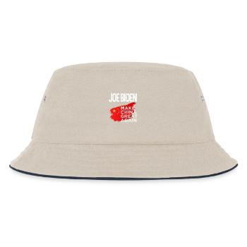 Make China Great Again Funny Quote Joe Biden - Kinder Bucket Hat - Natur/Navy - Vorne