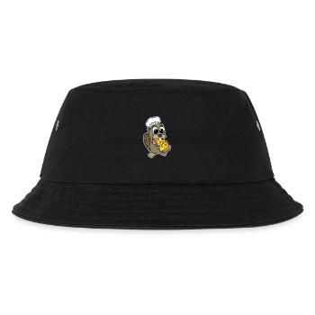 Beaver eats pizza chef gourmet - Kids’ Bucket Hat - black - Front