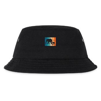 Elephant Elephant Animal Africa Retro Gift - Kids’ Bucket Hat - black - Front