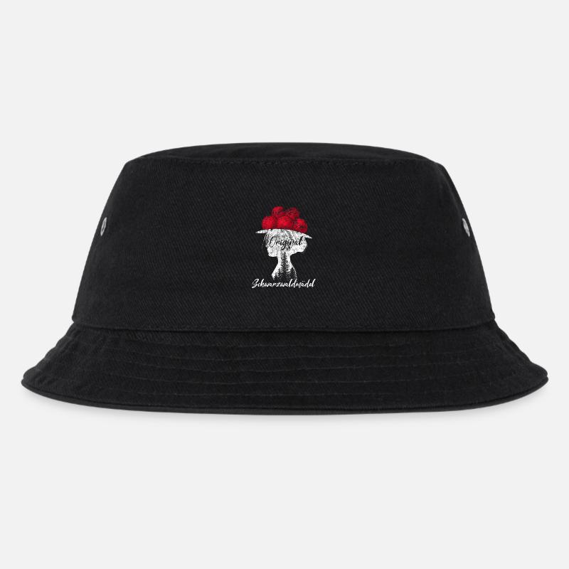 Schwarzwaldmädel Bollenhut Schwarzwald Grunge - Kinder Bucket Hat - Schwarz