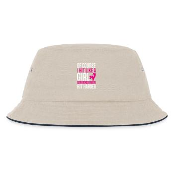 Kickboxing Boxing Kickboxing Thai Boxing - Kids’ Bucket Hat - ecru/navy - Front