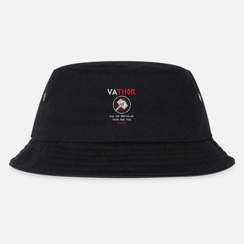 Fathor Vathor Vater Thor Hammer Vatertag Geschenk - Kinder Bucket Hat - Schwarz