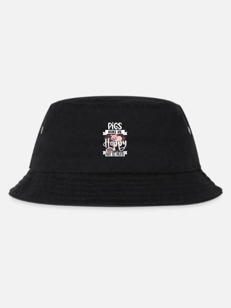 Schwein - Kinder Bucket Hat - Schwarz