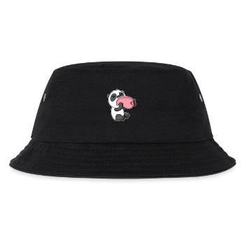 Panda with sausage - Kids’ Bucket Hat - black - Front