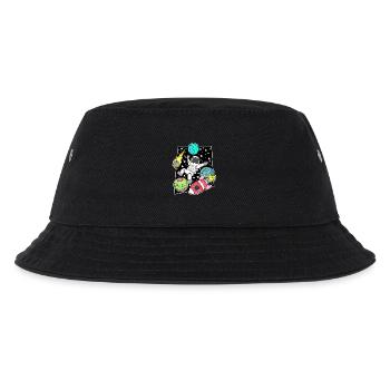 Astronaut im Weltall mit Rakete - Kinder Bucket Hat - Schwarz - Vorne