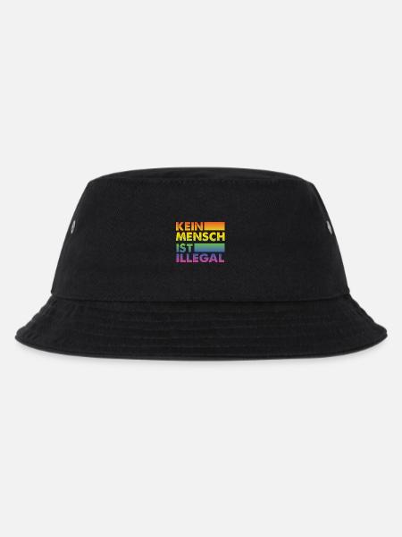 Kein Mensch ist illegal Regenbogen Menschenrechte - Kinder Bucket Hat - Schwarz