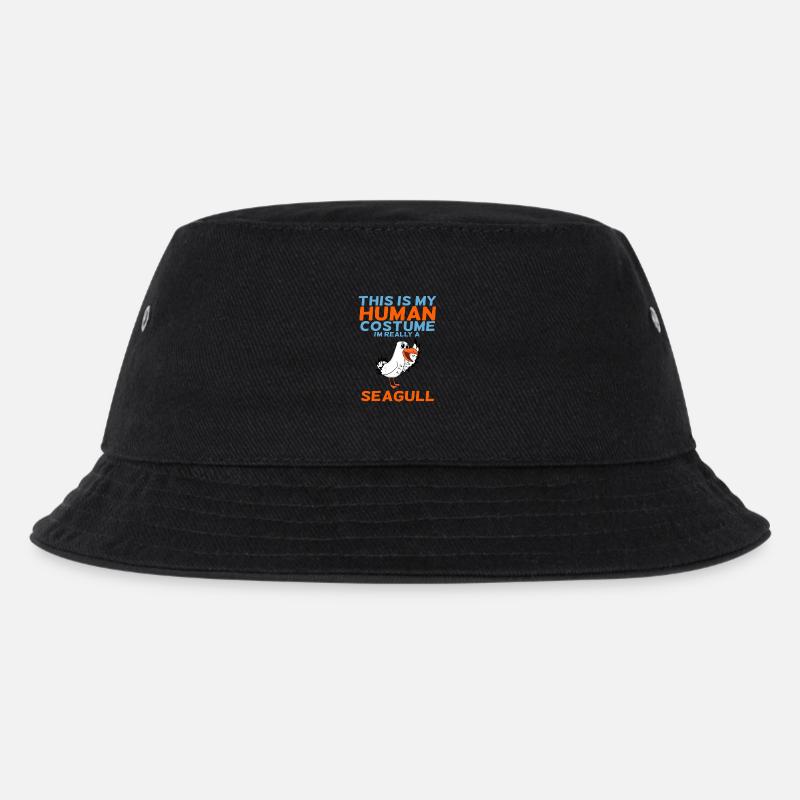 Möwe - Kinder Bucket Hat - Schwarz