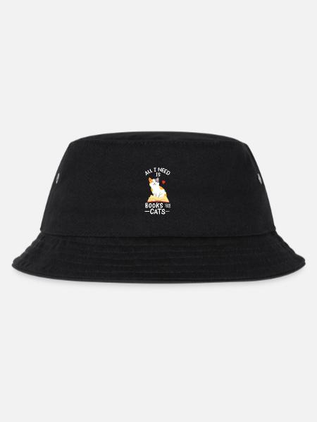 Bücher Katzen - Kinder Bucket Hat - Schwarz