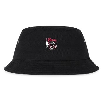 Aerial Yoga Born To Fly Zum Fliegen Geboren Tuch - Kinder Bucket Hat - Schwarz - Vorne
