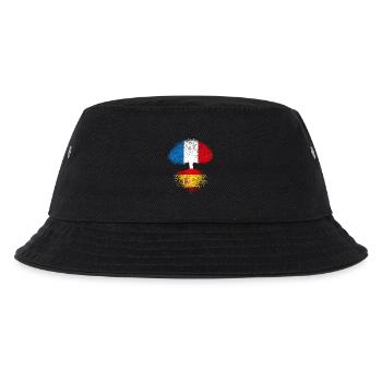 Baum Frankreich Spanien Spanische Wurzeln Flaggen - Kinder Bucket Hat - Schwarz - Vorne