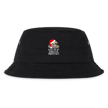 Weck mich wenn es Weihnachten ist Faultier - Kinder Bucket Hat - Schwarz - Vorne