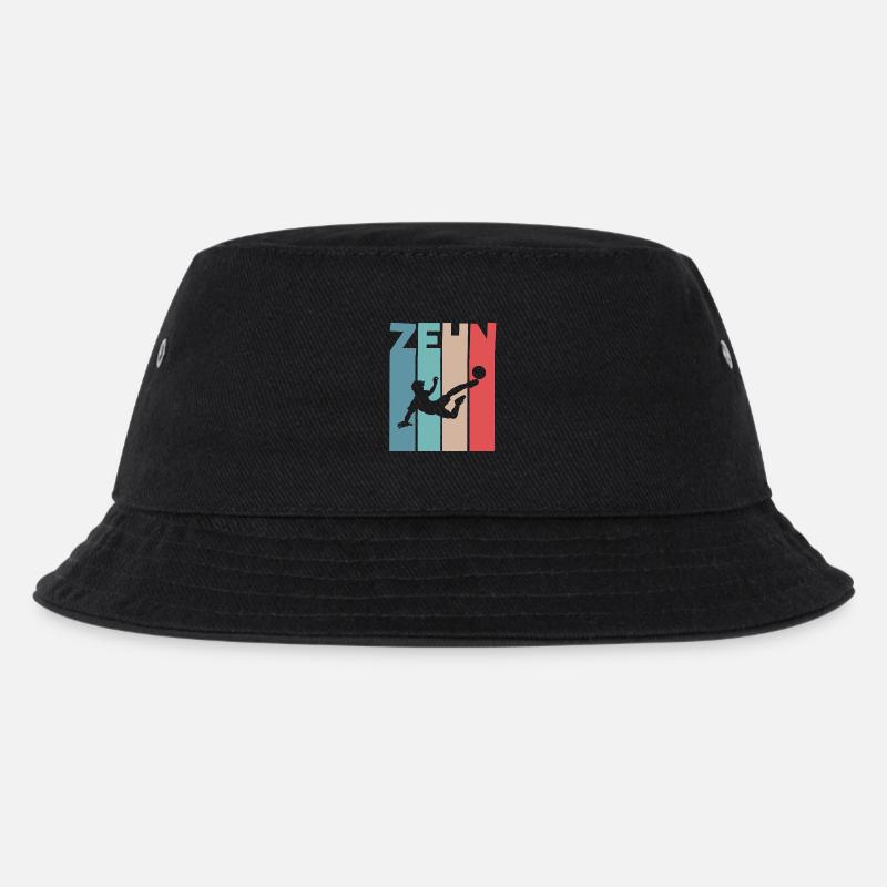 Fußball 10 Jahre Kinder Kindergeburtstag - Kinder Bucket Hat - Schwarz