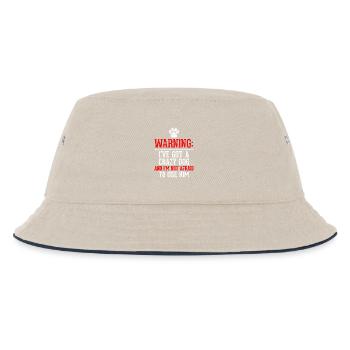Hinweis: niedlichen Hund Shirt. Bestellen Sie jetzt. - Kinder Bucket Hat - Natur/Navy - Vorne