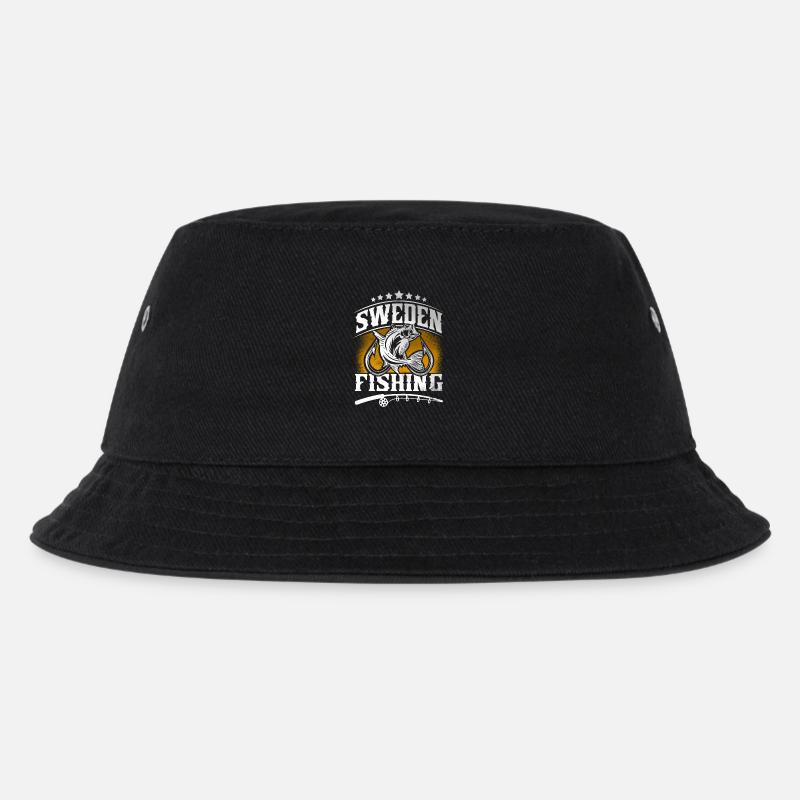 Schweden Angeln Angler - Kinder Bucket Hat - Schwarz